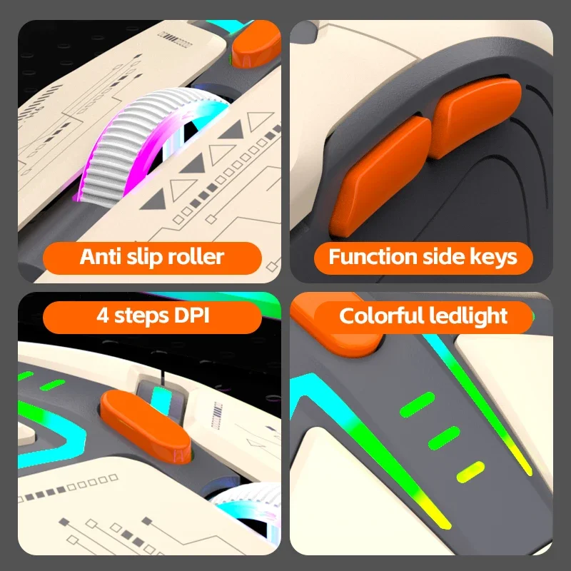 Mouse cablato H6 Effetto illuminazione RGB Mouse da gioco USB 3600 DPI desktop laptop ufficio