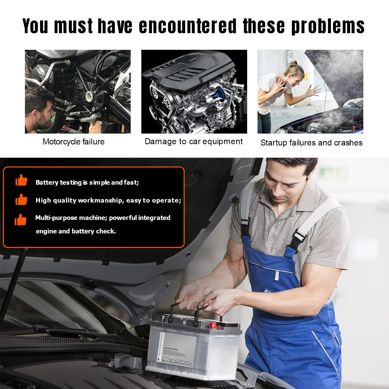 KONNWEI KW650 جهاز اختبار بطارية السيارة 6 فولت 12 فولت دراجة نارية السيارات السيارات محلل 100 إلى 2000 CCA سيارة موتو التحريك شحن أداة اختبار #4