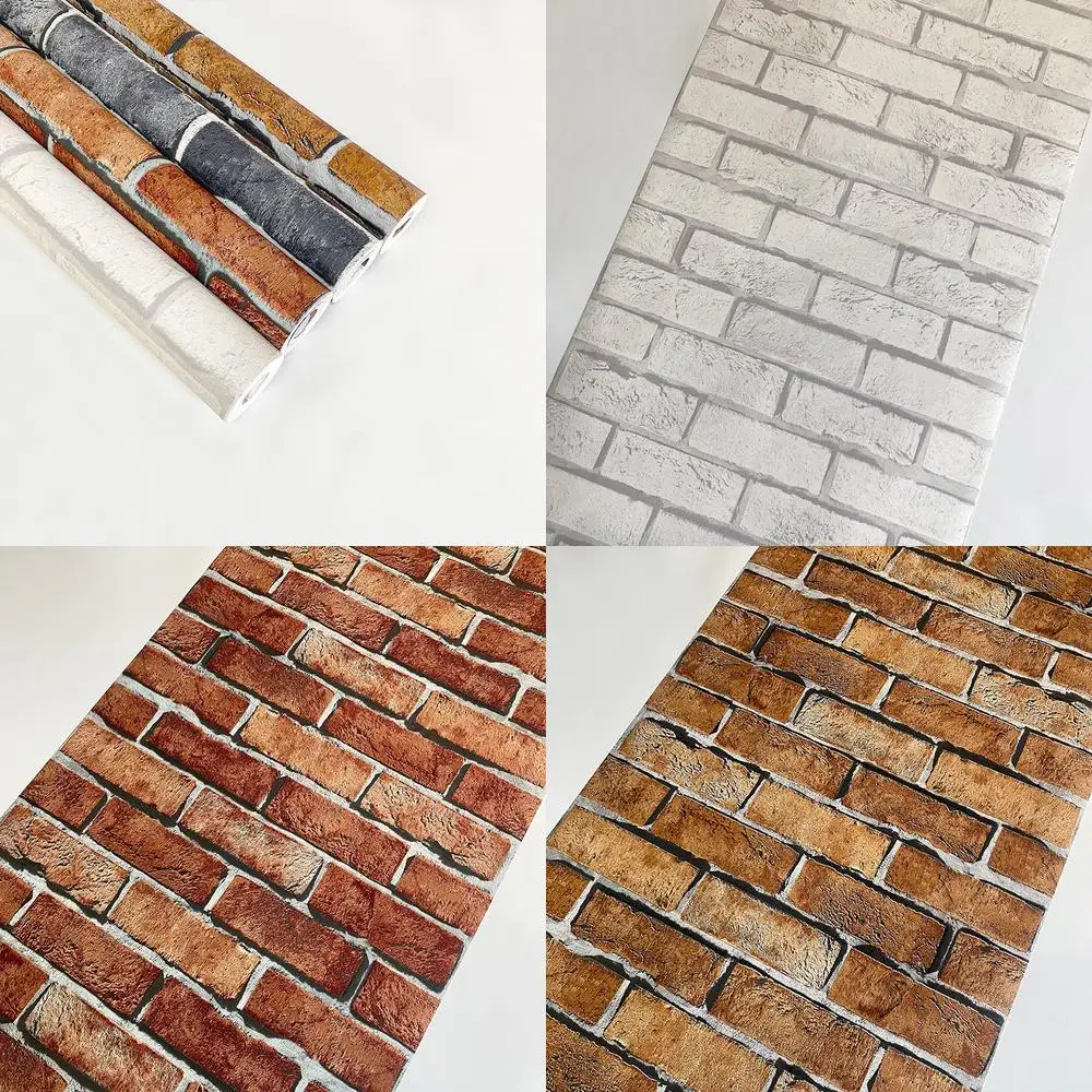 

Винтажные обои в китайском стиле с искусственной кирпичной текстурой для спальни, гостиной, ресторана, чайного домика, чайной комнаты, фоновая стена