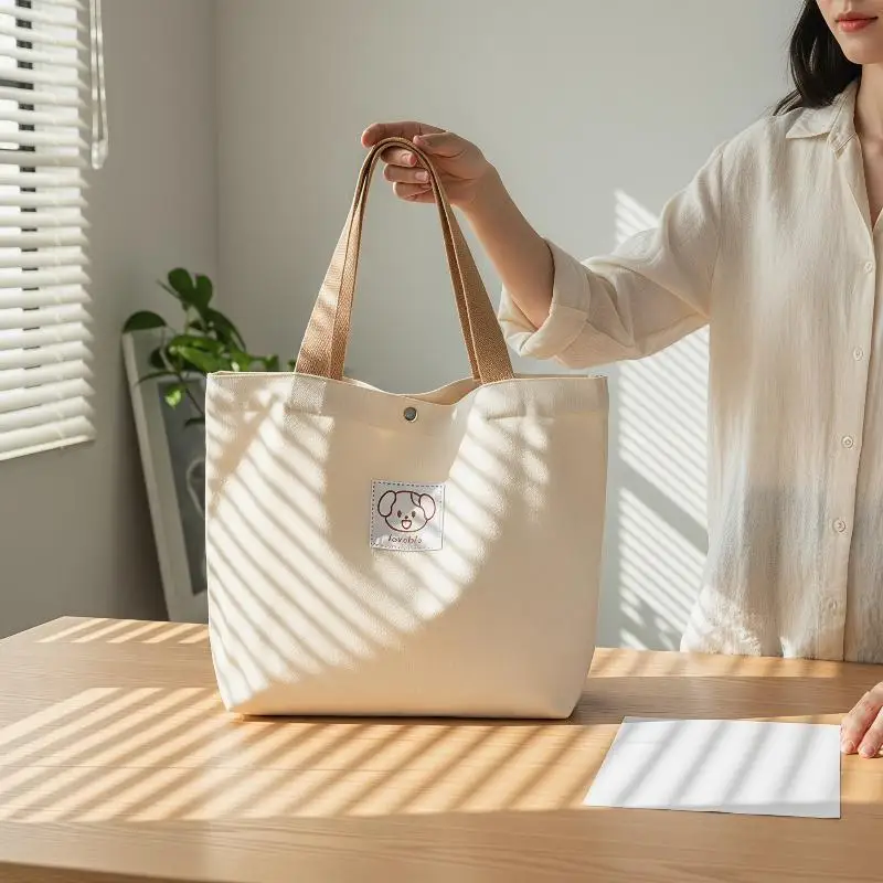 

Canvas bag for women, 2026 new model, increased capacity, simple small cloth bag, commuting bag for office workers