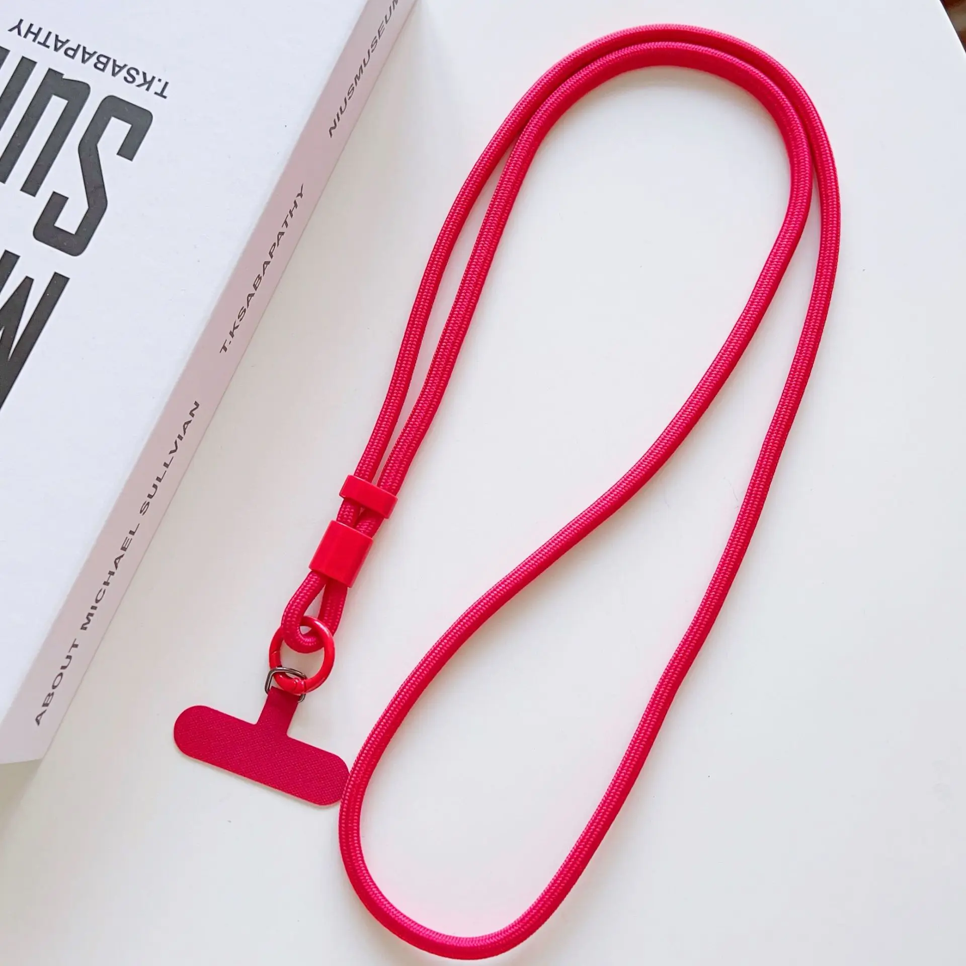Personalisierbares, trendiges Handy-Lanyard in Uni-Farbe, diagonal tragbar, langer Schultergurt, Seil-Halskette, universell, 60cmx2