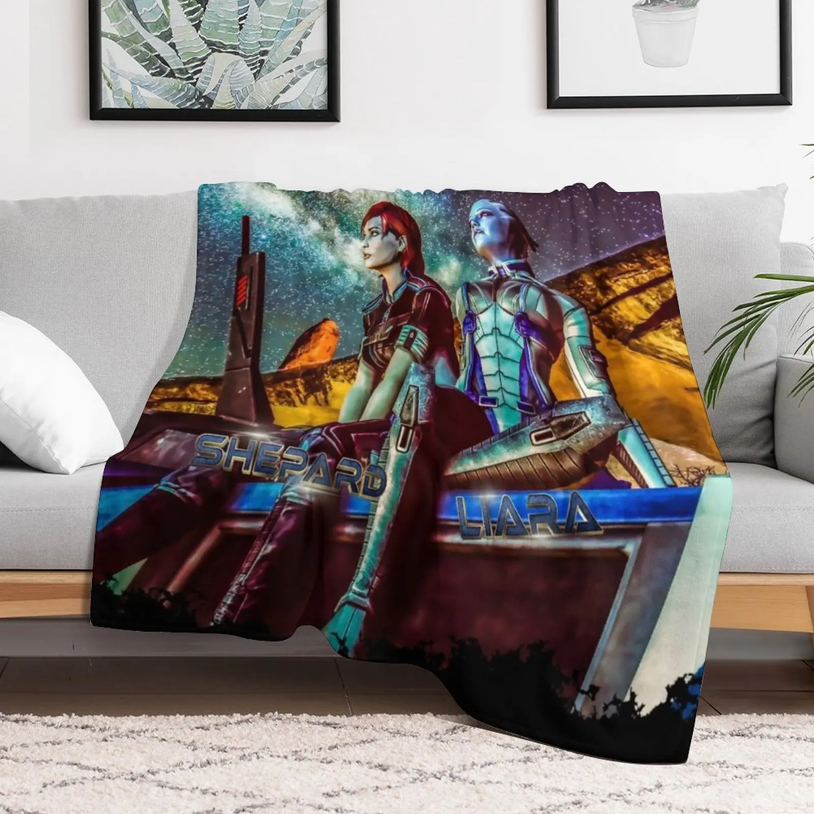 Mass Effect - Shepard & Liara Throw Blanket