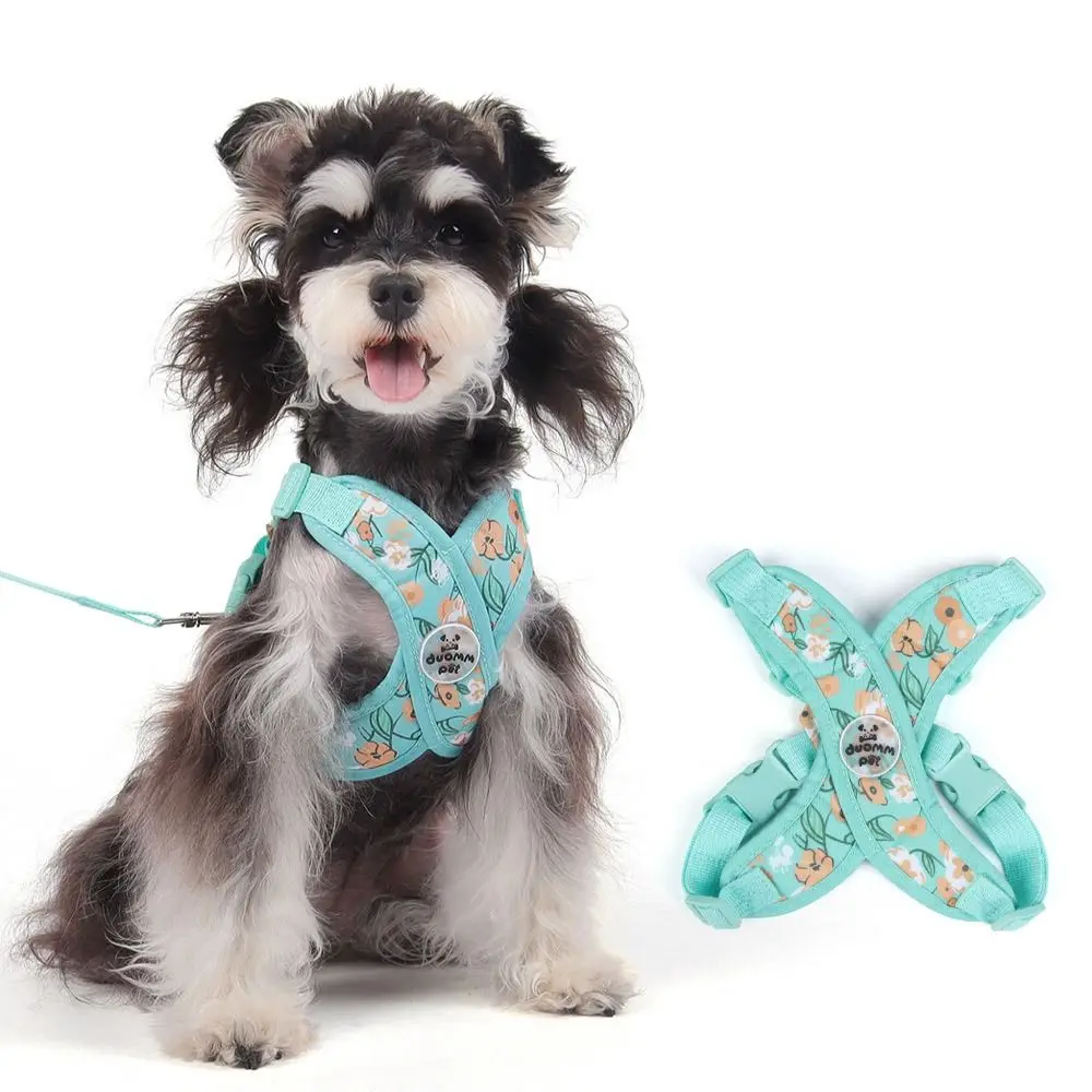 Adjustable X Shaped Dog Harness Vest Breathable Escape-Proof Puppy Cat Chest Straps with Strap Lightweight Puppy Leading Rope