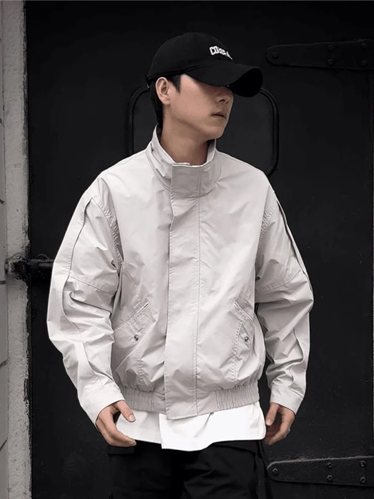 

Advanced Stand Collar Men's Jaet Spring Autumn 2024 New Light Maturi Korean Sle Trendy Workwear Baseball orm