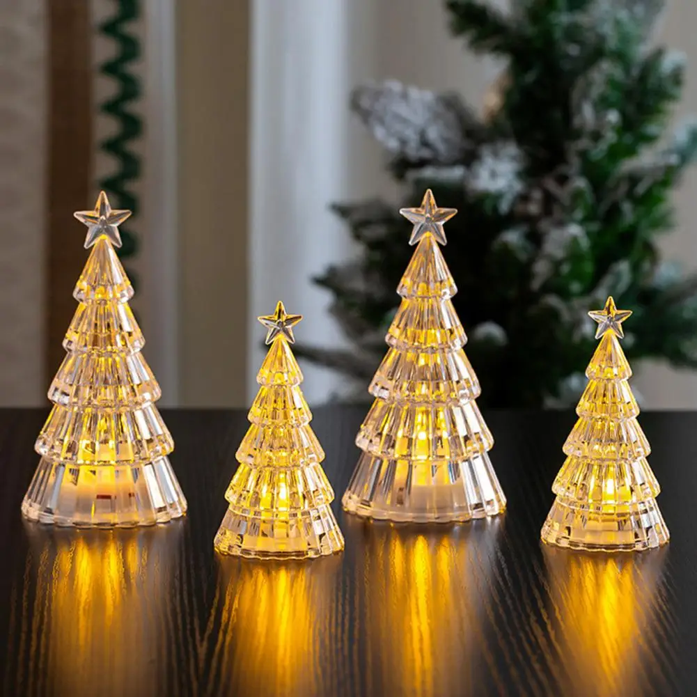 3d Christmas Tree Ornament Festive Christmas Tree Night Light Decoration for Home Office Holiday Party Mini Xmas Tree Decorative