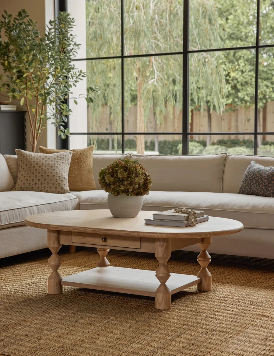 

LULUG/American square living room simple and modern small apartment home silent wind coffee table coffee table log custom design