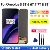 Super AMOLED Display For Oneplus 5 5T 6 6T 7 7T 8 8T 7Pro 8Pro 9 9R 9Pro 10Pro LCD Display Touch Screen LCD Panel Replacement