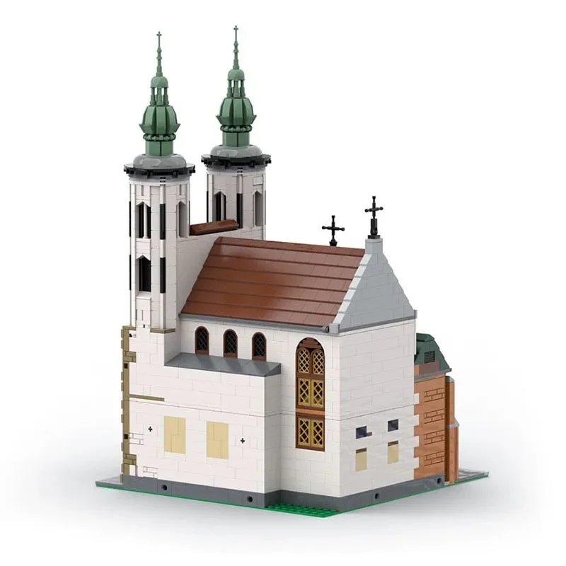 MOC-124447 Zamek Ulica Widok Średniowieczna Kościół Łączona Konstrukcja Model Klocków • 3039 Elementów Klocki Zabawka Prezent dla Dzieci