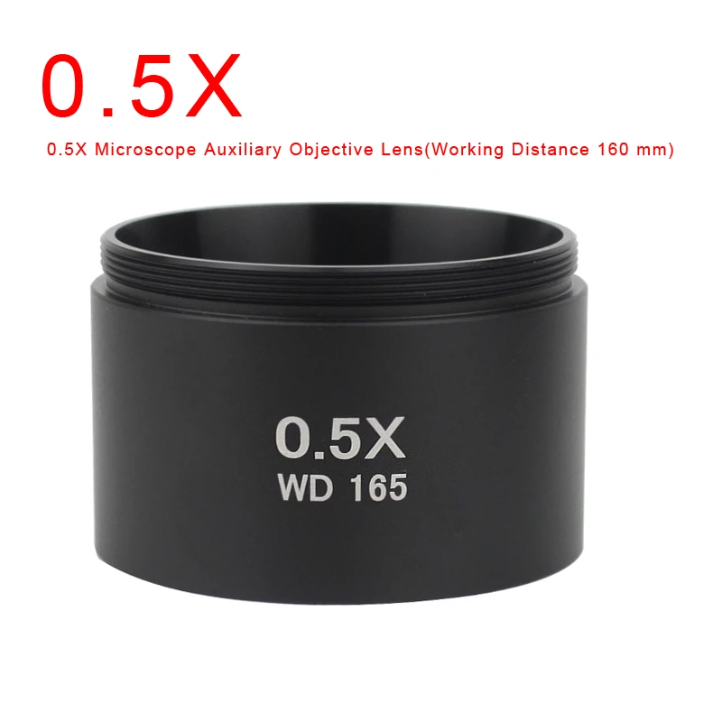 WD165 0.5X 0.7X 0.75X 1.5X 2.0X เสริมวัตถุประสงค์เลนส์48Mm Barlow เลนส์สำหรับสเตอริโอกล้องจุลทรรศน์ Trinocular