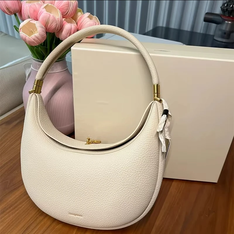 

French Luxury Moon Bag Designer Style Quality Leather Versatile Light Commuting Women Dumpling Handbag Shoulder Messenger Bag
