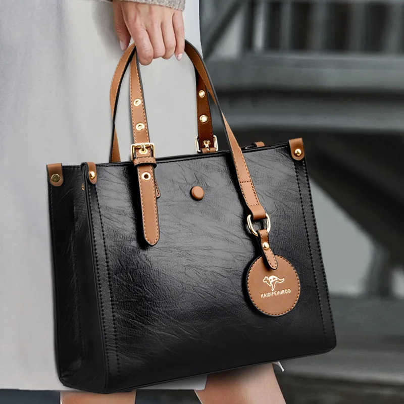 

3 Layers Casual Tote Vintage Ladies Tote Hand Bag Leather Luxury Handbags Women Designer Bags for Women 2023 Sac A Main Femme