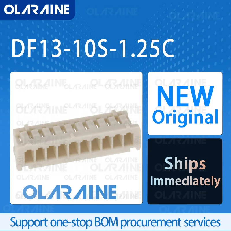 

50/200/500Pcs DF13-10S-1.25C 100% brand new originalConnector with shell10 Position connector1 A