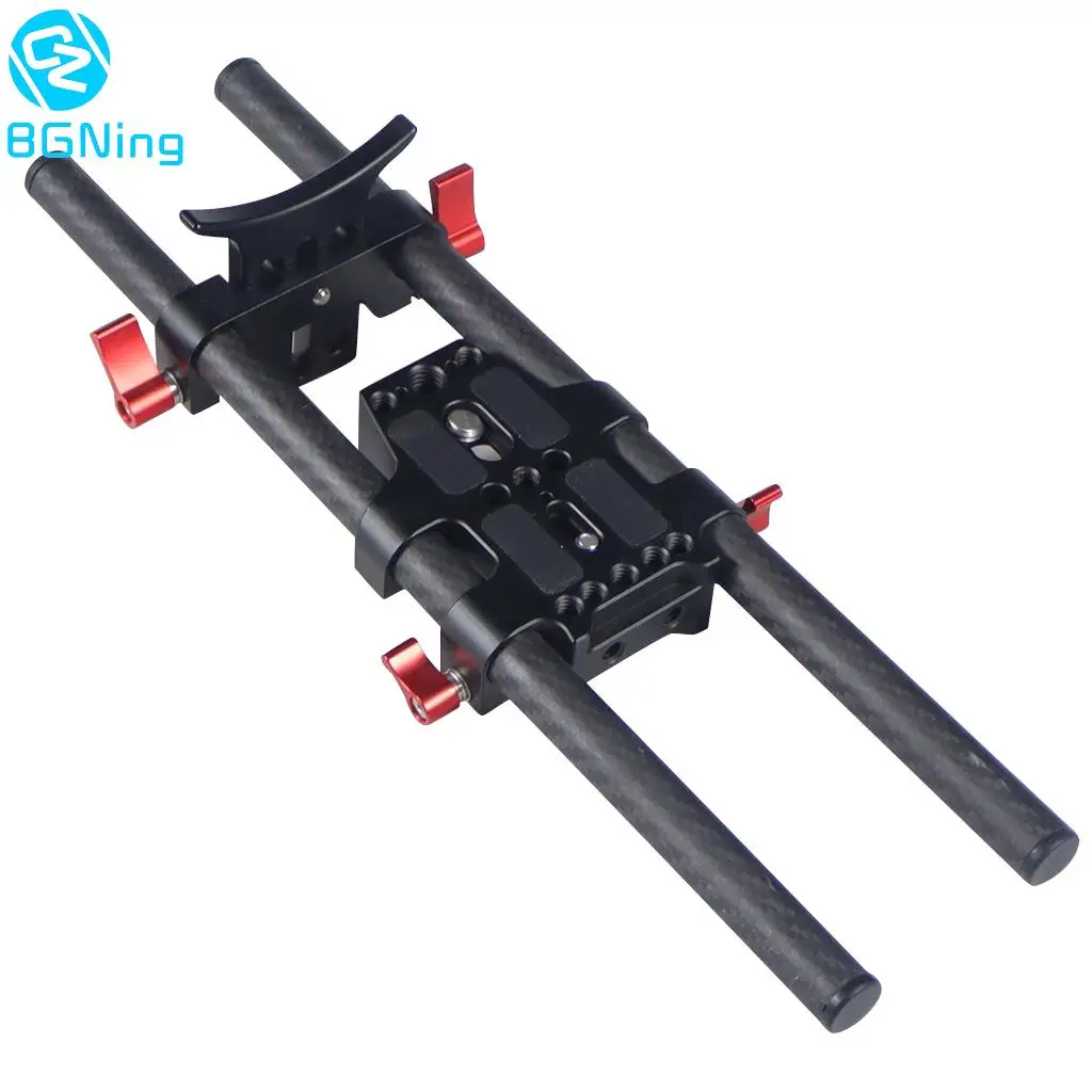 Universal 15mm Rod Rail Clamp Mounting Base Plate Bracket for Panasonic for Fujifilm DSLR Camera Rig Follow Focus Support System