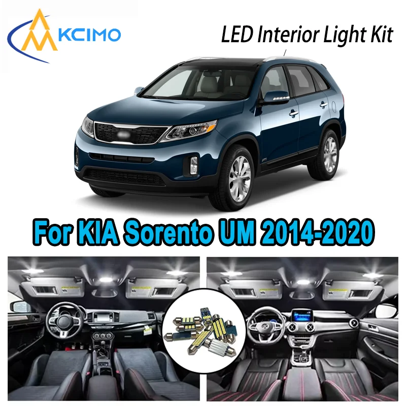 

For KIA Sorento UM 2014-2020 2015 2016 2017 Premium Bright LED Interior Dome Map Trunk Light Kit Car Led Lamps Canbus No Error