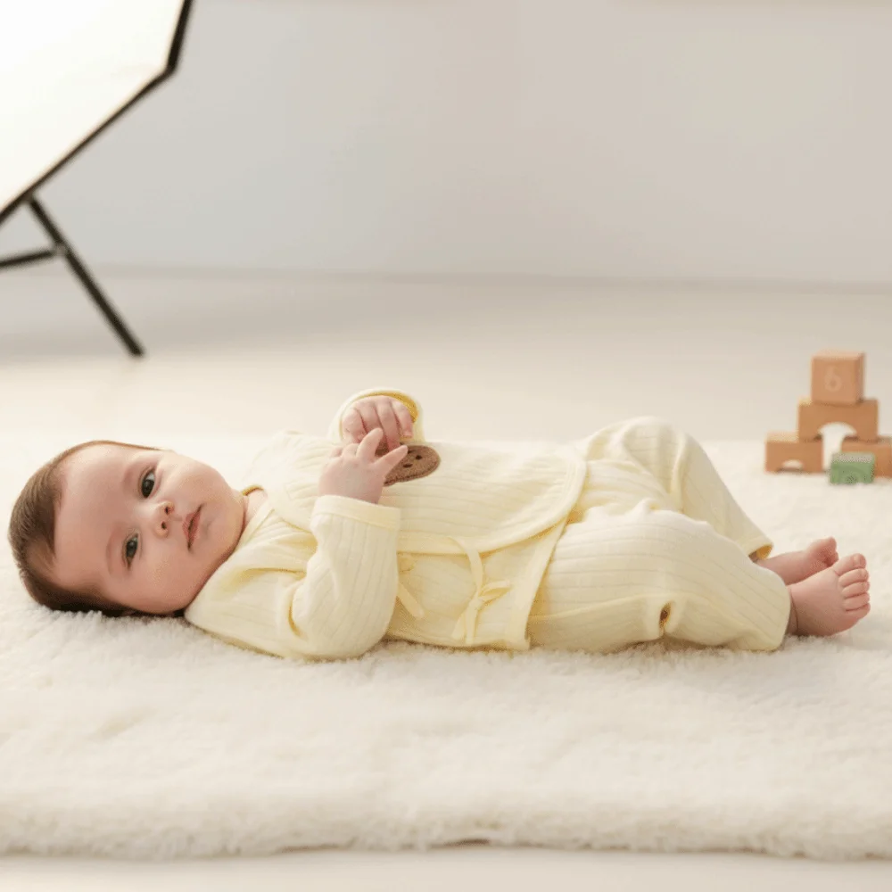 

2 шт./компл., комплекты детских кардиганов с рисунком медведя, мягкий хлопок, комплекты одежды для малышей 0-6 месяцев, однотонные с длинными рукавами