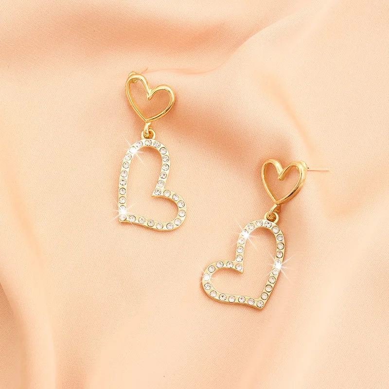 New Cute Big Heart Hoop Earrings for Women Simple Gold Silver Color LOVE Earring Piercing Jewelry Daily Accessories Gifts