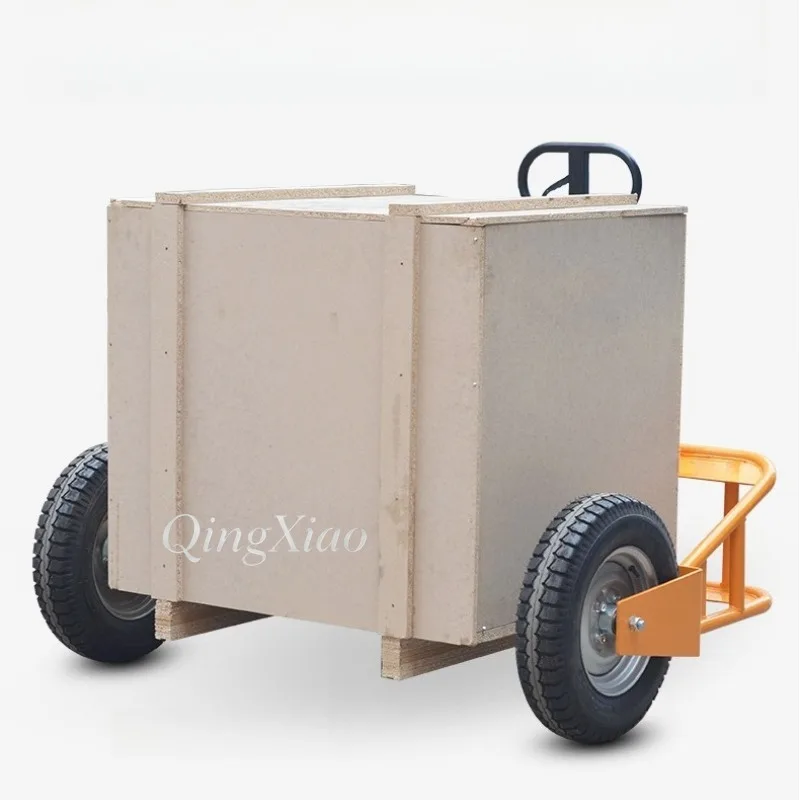 Rough Terrain Hydraulic Pallet Truck 1T/1.25T Manual Forklift Off Road Pallet Jack Inflatable Wheels Hand Trailer for Yard Use
