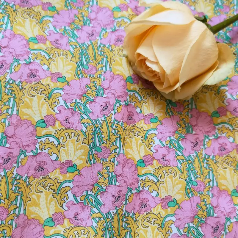 Clementina Floral 100% Cotton 80S Like Liberty Fabric Digital Printing For Sewing Cloth Dresses Skirt Kids Designer Poplin