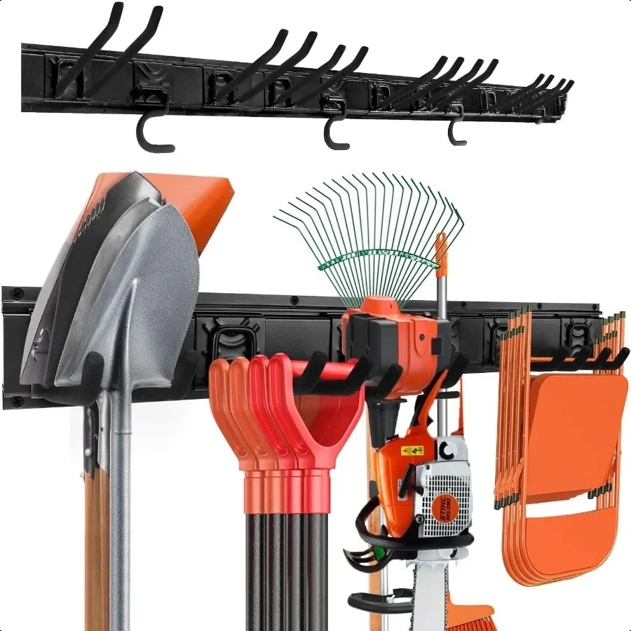 

Garden Tool Rack Set Garage Wall Organization Hanger with op Holder and 6 MultiPurpose Hooks Garden Yard Shovels Rakes for Stri