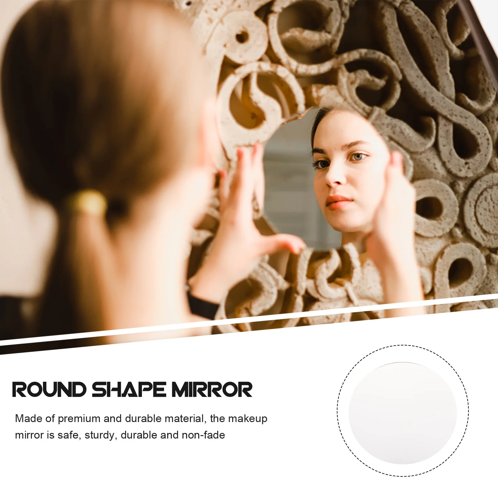 

Circular Acrylic 30Cm Round Makeup For Women Stylish Desktop Vanity Mirror Durable Home Decor Dorm Wall Hanging