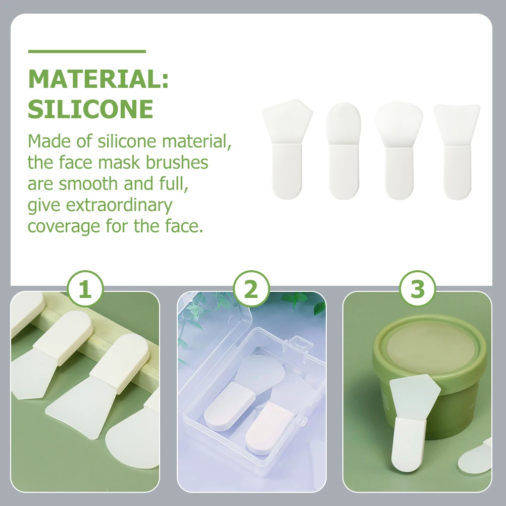 4 قطعة فرشاة للمكياج أدوات تطبيق مرنة هلام السيليكا قناع طمي الوجه أدوات التجميل السفر متعددة الوظائف سيليكون فرش الاستخدام المنزلي