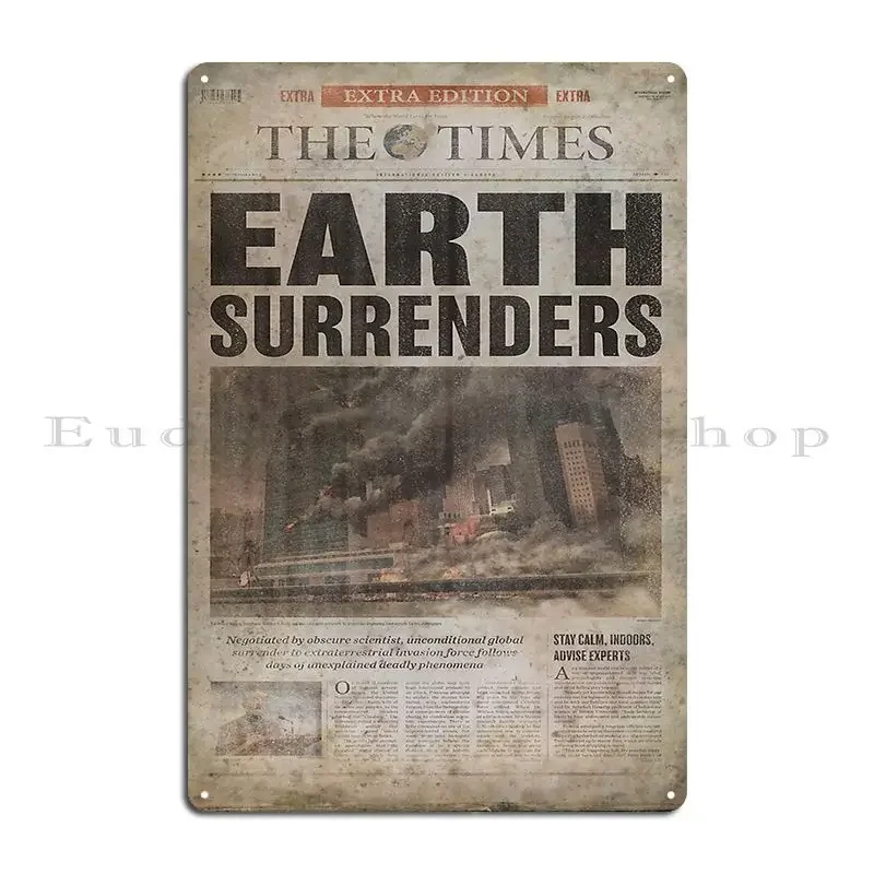 Half Life 2 Newspaper The Times Earth Surrenders Hd Metal Plaque Poster Cinema Kitchen Cinema Designing Tin Sign Poster