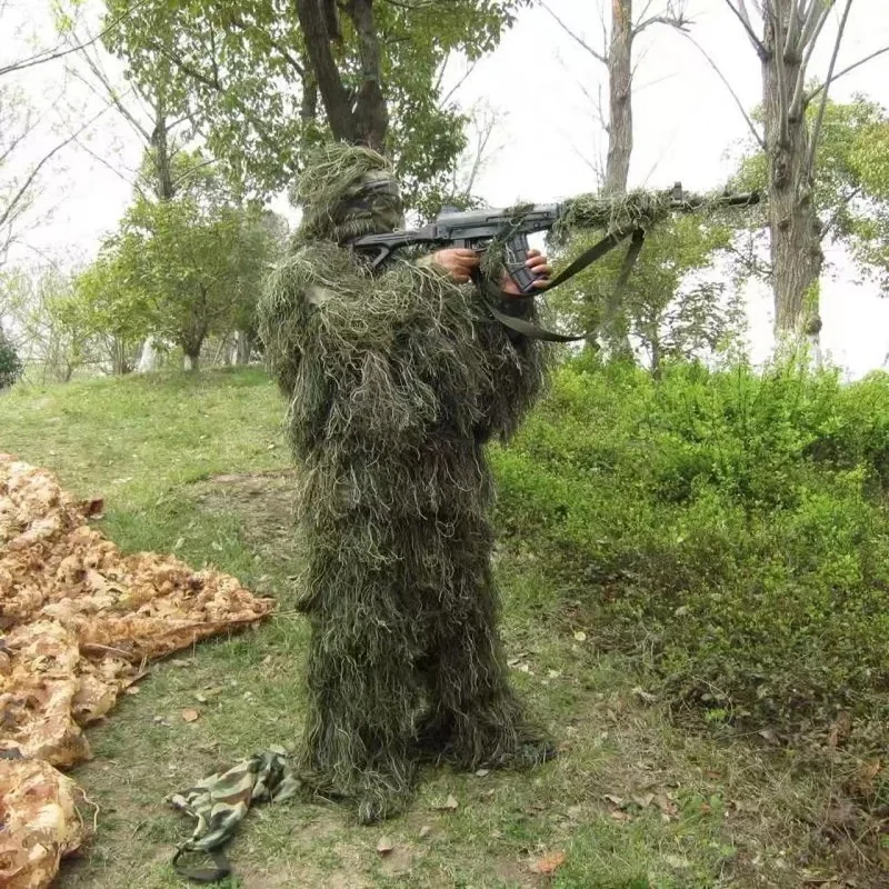 Ghillie Suit Hunter Hunting Woodland, 3D Bionic Leaf Camouflage Clothing, Disguise Uniform, Cs Camo Suits Set ﻿