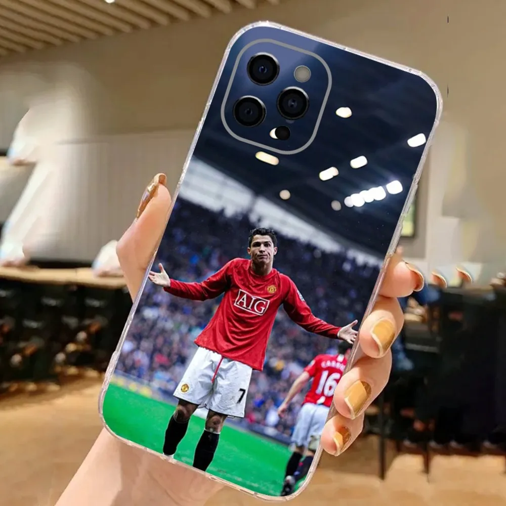 R-Ronaldo Cool CR7 футбольный чехол для телефона для iPhone 16,15,14,13,12,11 Plus, Pro, Max, XR, XS, X, 7,8 SE, мини-прозрачный силиконовый мягкий чехол