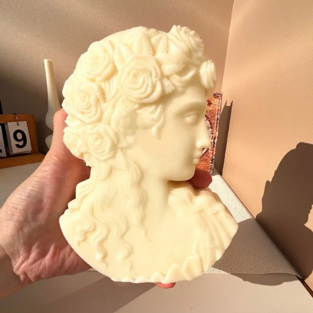 Retro Style Portrait Silicone Candle Mold DIY 3D Europe Ma'am Gypsum Resin Mold Aromatherapy Beeswax Making Tool Handmade Gifts