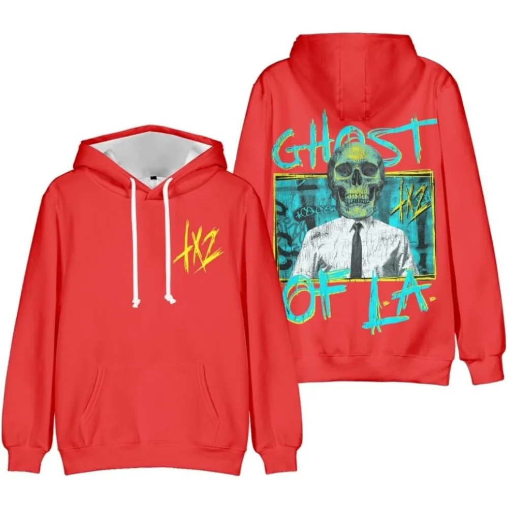 Tx2 GHOST OF LA Merch Oversized Hoodie Women Men Long Sleeve Harajuku Sweatshirt Fashion Pullover Clothes
