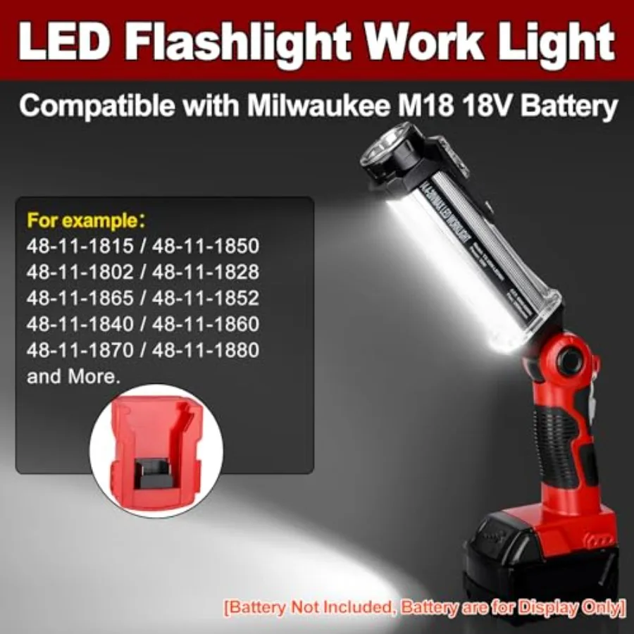 Flashlight Work Light for Milwaukee M18 18V Battery 35W Floodlight 2000LM Work Lights Spotlight Downlights Portable Flashlight