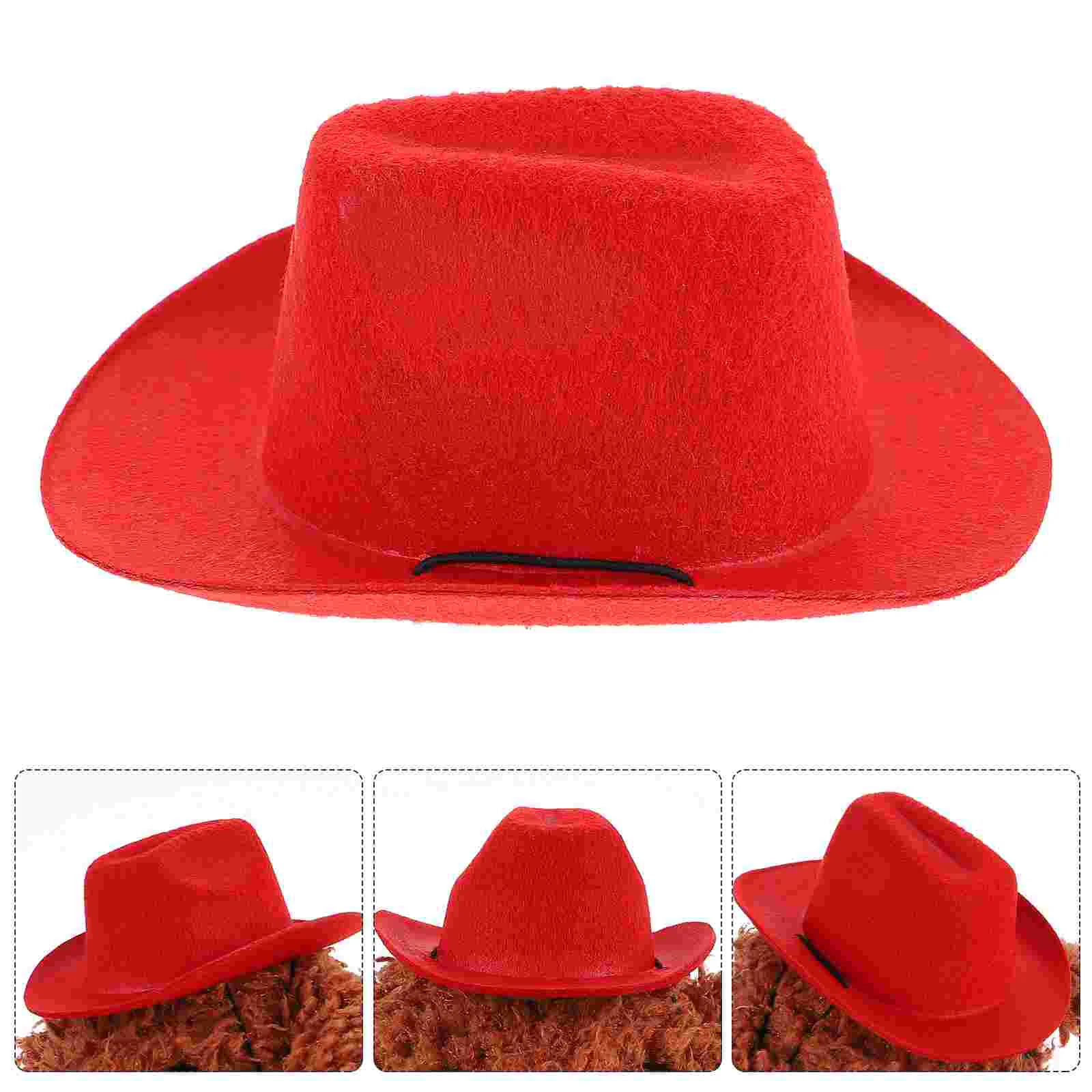 Pet Cowboy Hat Halloween Accessories Western Style Caps Clothing Dress-up Costume Supplies Non-woven Fabric for