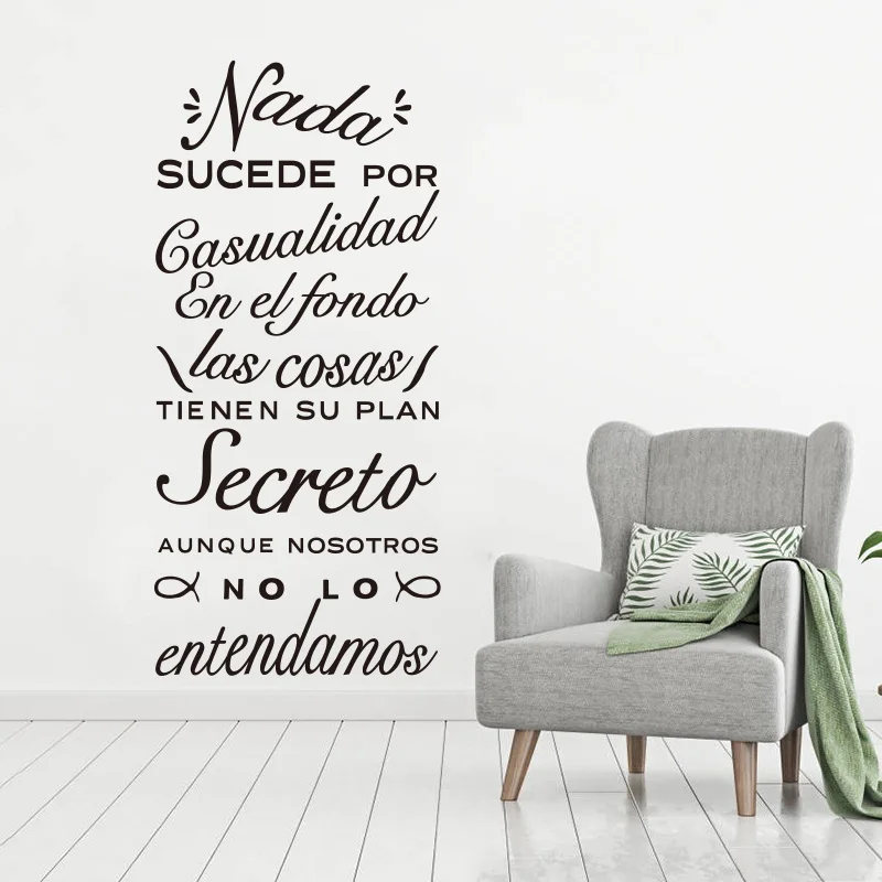 Family Quotes Words Nothing Happened By Accident Wall Sticker Home Decor Living Room Bedroom Decoration Wall Art Murals Poster
