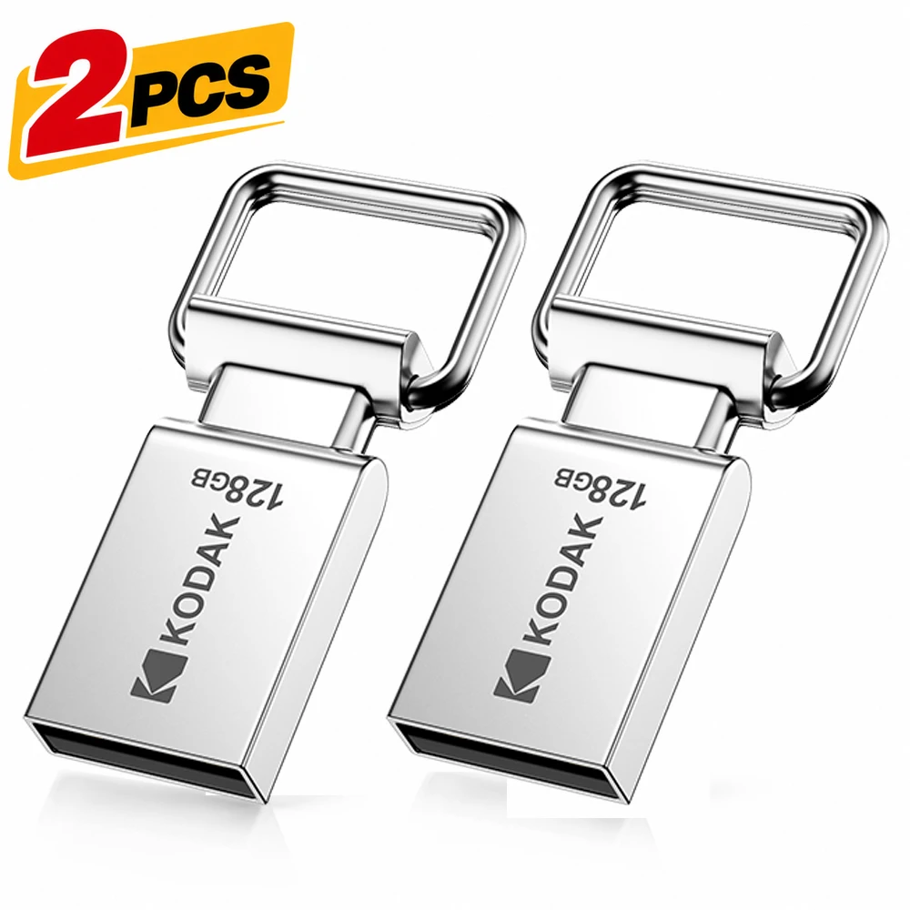 2PCS KODAK K112 Mini USB 2.0 Flash Drive 32GB 64GB 128GB Metal U Disk Portable Memory for Car Laptop PC