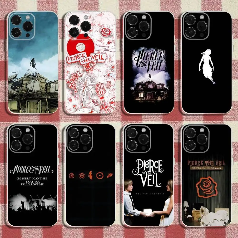 

Band P-Pierce The V-Veil Phone Case For iPhone 16,15,14,13,12,11 Pro,Max,Plus,X,XS,XR,SE,Mini Transparent Silicone Soft