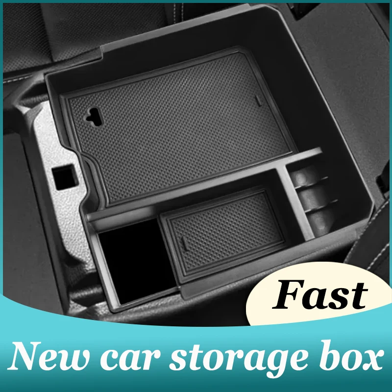 ABS Armrest Storage Box For Ford Ranger Everest 2023-2025 Car Armrest Storage Box Center Console Organizer Tray Pallet Holder