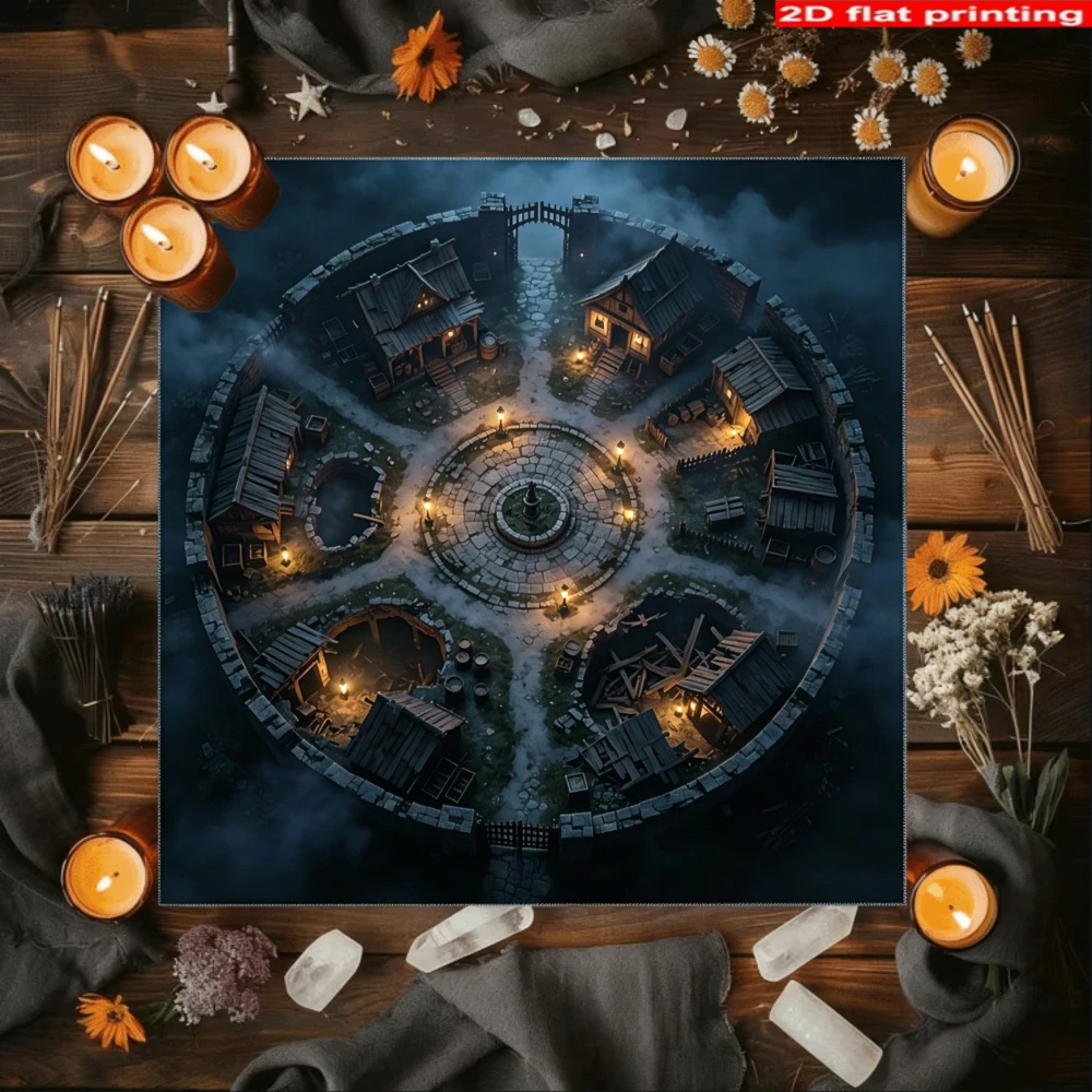 Occult Tarot Cloth Tablecloth Mystic Magic Altarpiece Background Witchy Occasion Ritual Reading Circle 60x60cm