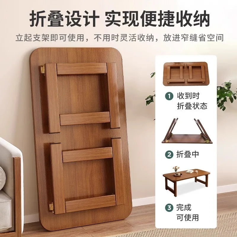 Solid wood folding table Small apartment Small desk Household sofa Tea table Simple rental house Low table
