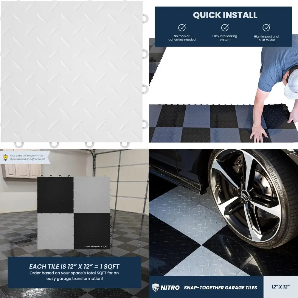 Non-Slip 12x12 Interlocking Plastic Garage Floor Tiles for Garage Organization and Safety