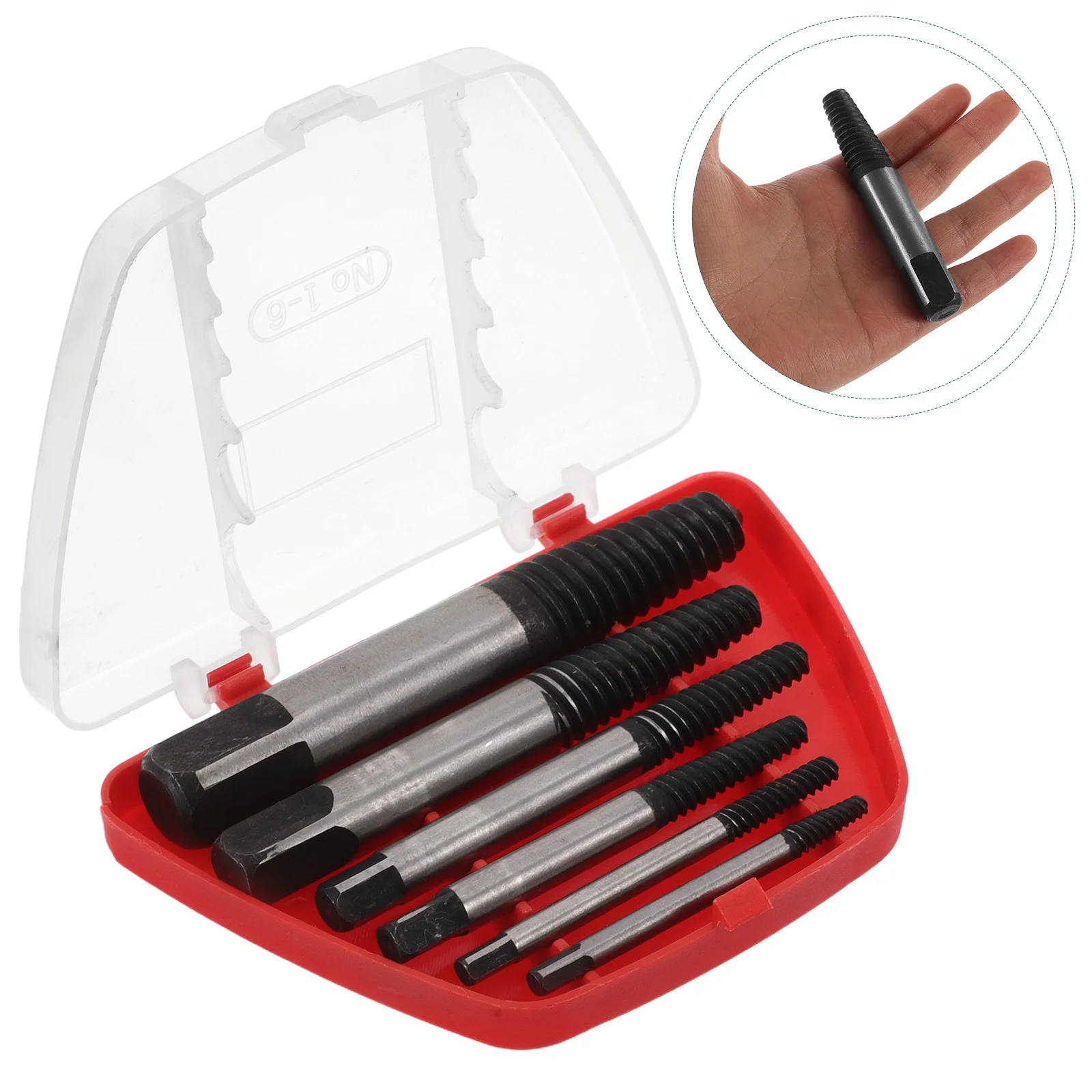 

6pcs Screw Set For Broken Bolt Damaged Thread Removal Heavy Duty Tool Kit Hand Broken Bolt Extractor Kit Tools