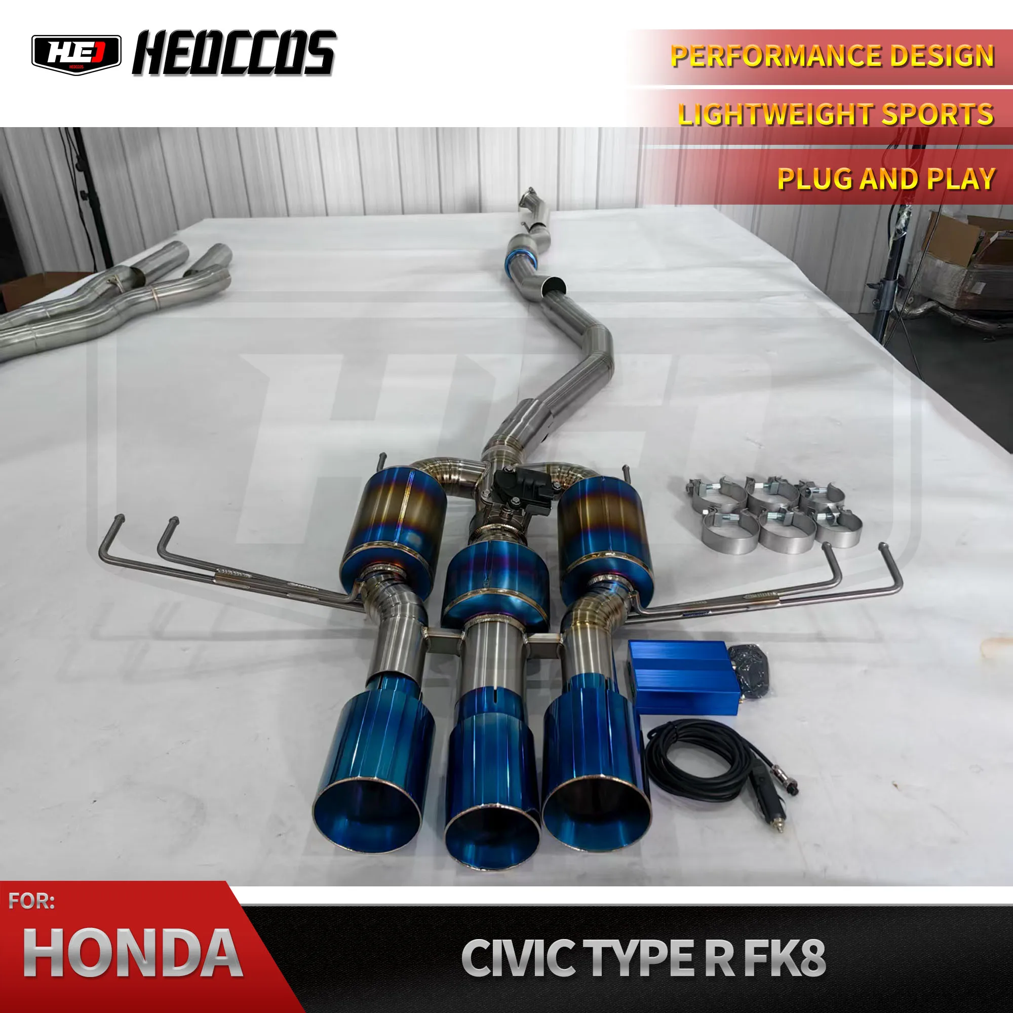 

HEO for Honda Civic Type R FK8 Exhaust System Mid-tail Electronic Exhaust Valve Muffler High-performance Catback Exhaust Pipe