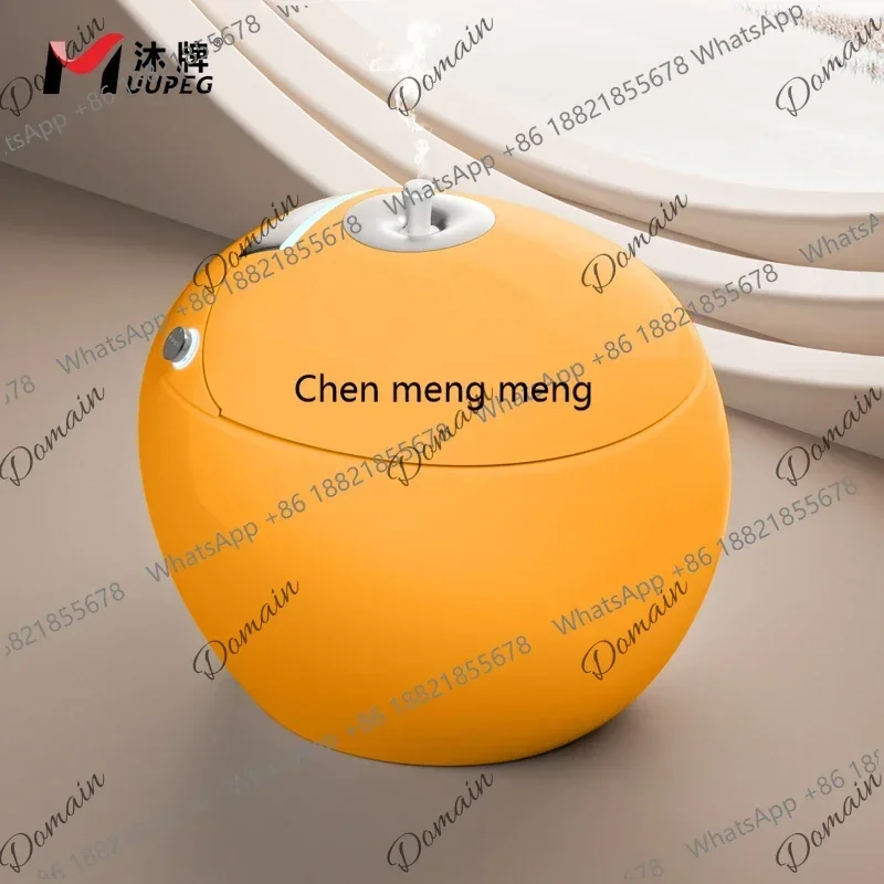 BR High-Tech Round Egg-Shaped Smart Toilet With Automatic Seat Heating Colorful & Voice Control Advanced Function Remote Control