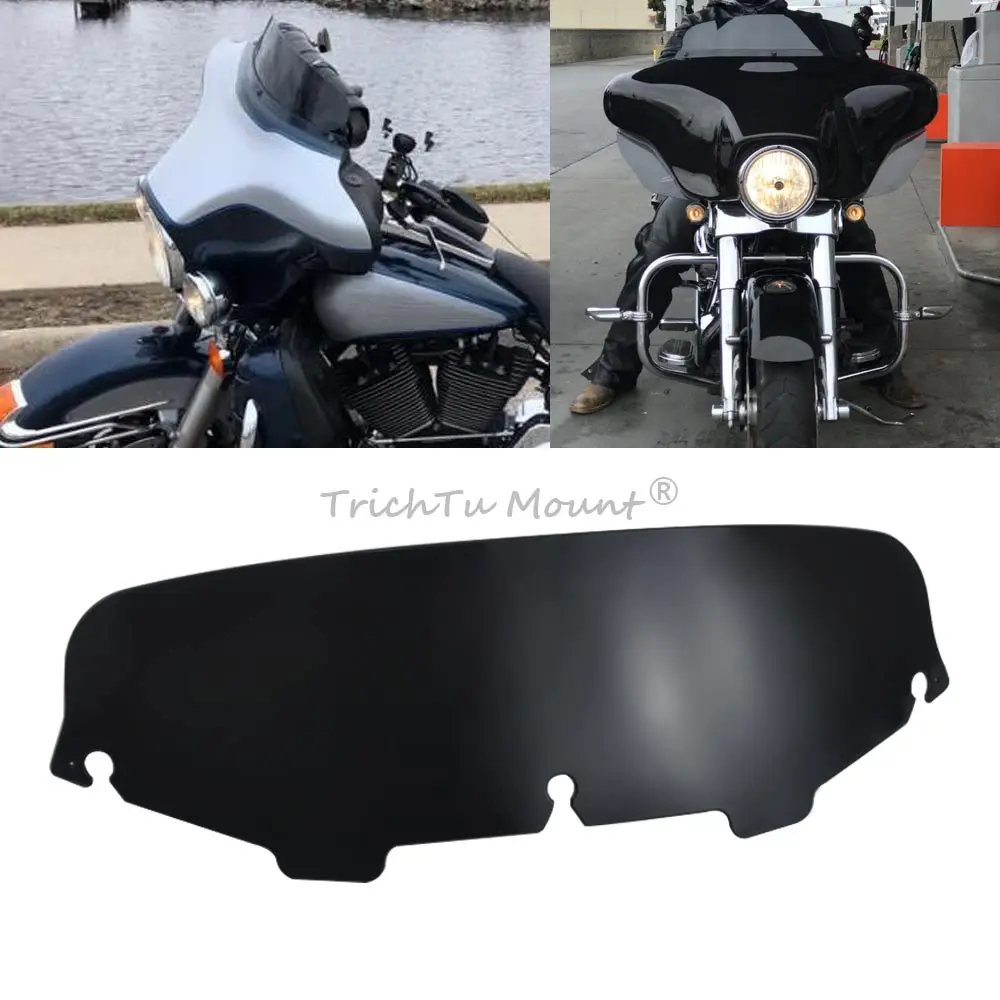 5 ''sepeda motor hitam kaca depan kaca depan deflektor aksesoris cocok untuk 1996-2013 Harley Electra jalan Glide Tur Sepeda