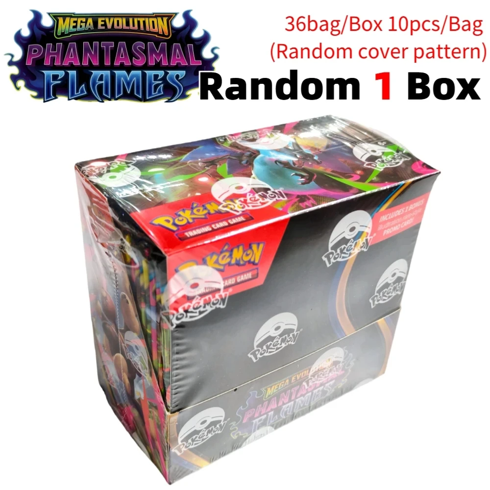 360 Stück/Box Pokemon-Karten MEGA EVOLUTION Phantasmal Flames Spiel Cartoon Englisch Booster Kampf-Sammelkarten Geschenk