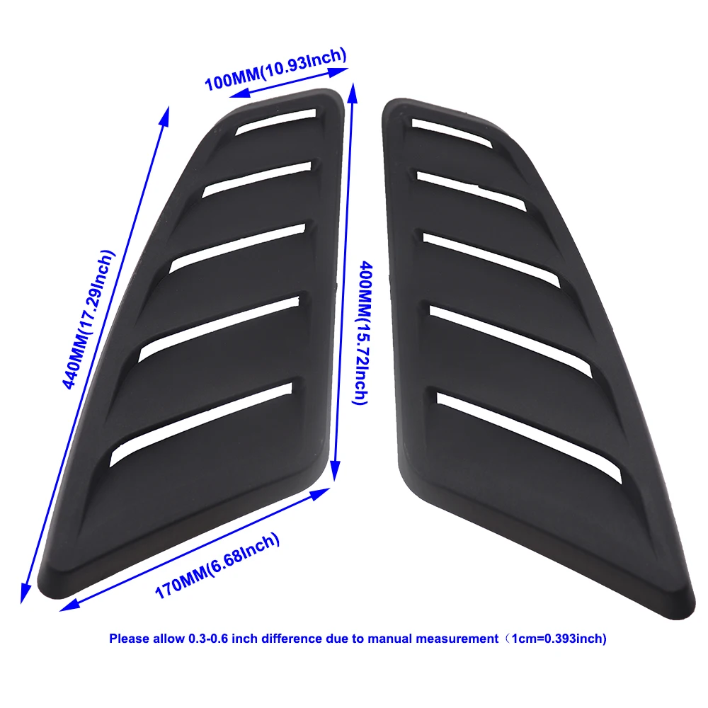 

Car Bonnet Hood Vent Universal Hood Louvers Panels Auto Exterior Accessories Decorative Air Flow Intake Hood Sticker ABS Plastic