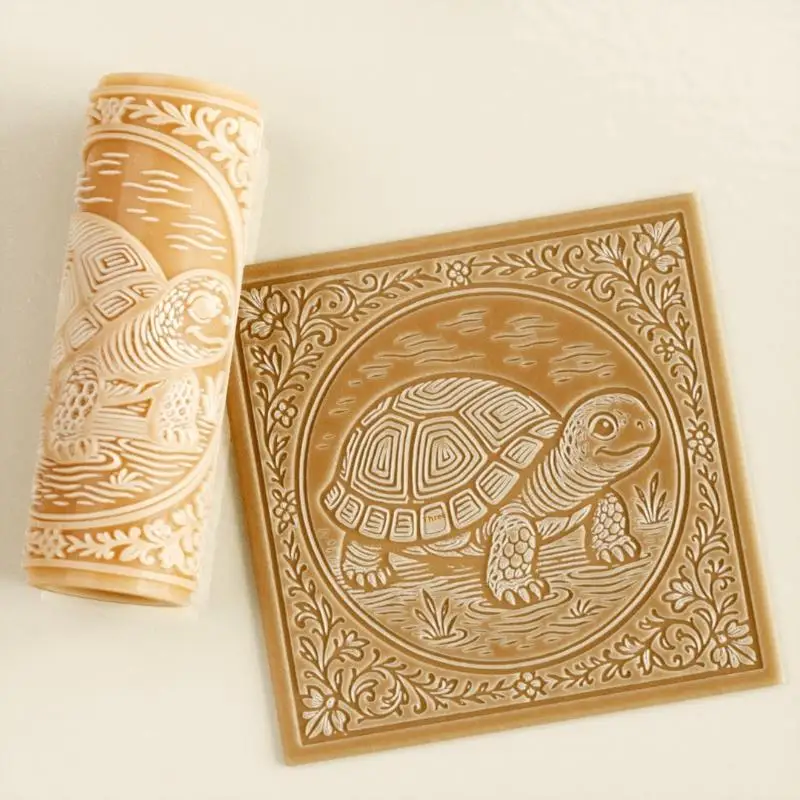 Flower Skull Clay Tile Roller Clay Texture Roller Ceramic Printing Polymer Textured Rolling Pins Pottery Diy Tools Handcrafts - view 4