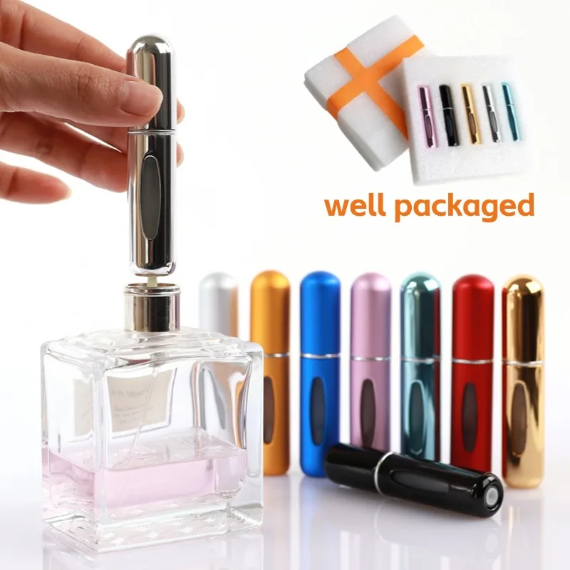 Neue Heiße 5 stücke Sets Tragbare 5 ml Parfüm Nachfüllflasche Nachfüllbare Spray Duft Pumpe Leere Zerstäuber Kosmetische Behälter Reise geschenk – Detail 2
