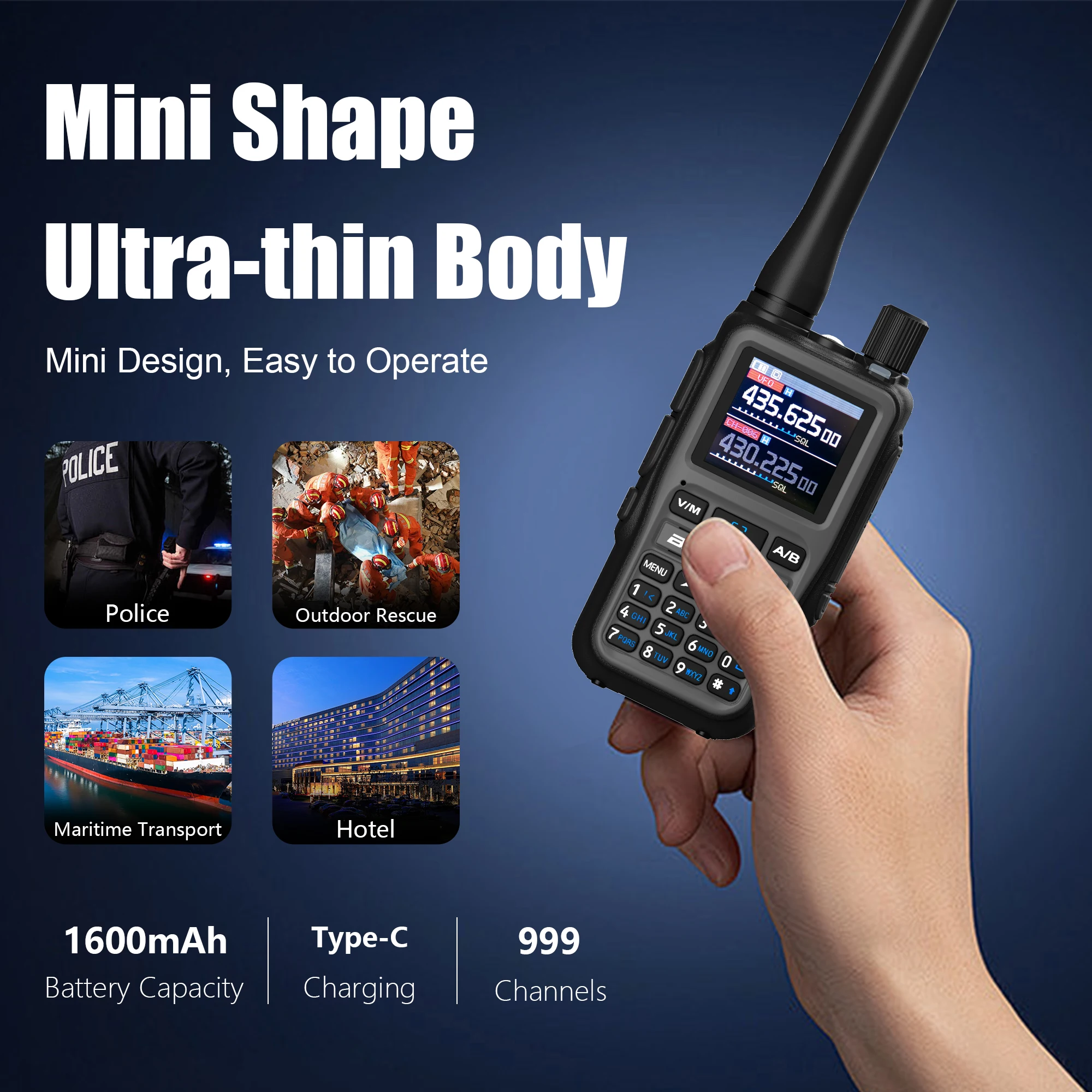 Baofeng UV 5R Mini Walkie Talkie Bluetooth Frequenza di programmazione Hopping Tipo-C Jack Colori multipli Doppio PTT Campeggio Ham Radio