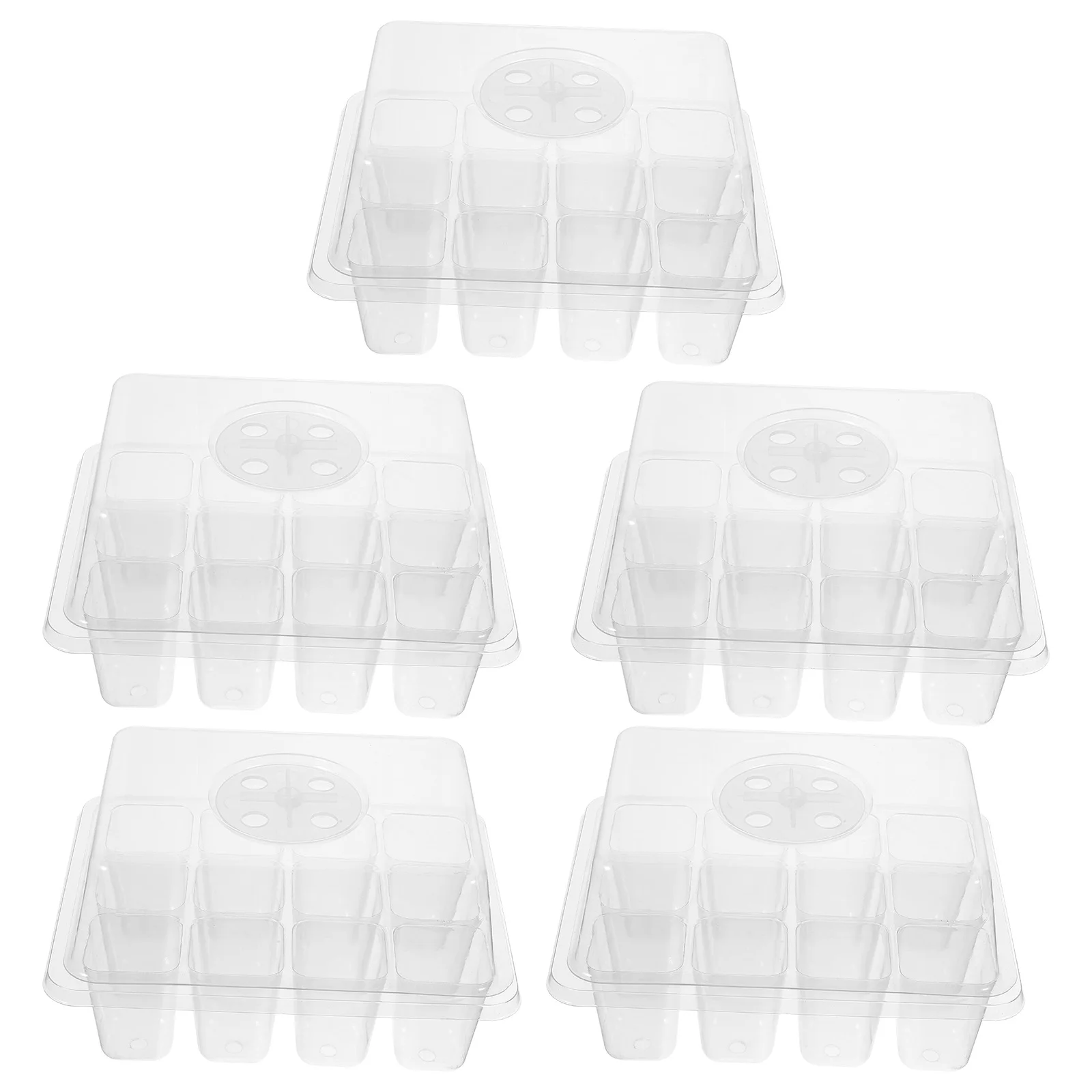 

5Pcs Germination Flats Seedling Boxes 12 Grids for Flower Pot Vegetable Planting Tray Nursery Tray Sprouter Planter Pots