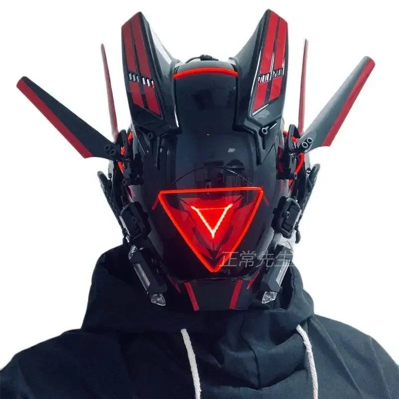 FC6Game Punk HD Cyber Косплей Маски Светодиодная Готическая Хип-Хоп Маска Рог Головные Уборы Опора Для Женщин Мужчин Вечеринка DJ Performance Аниме Cosp@FC8!